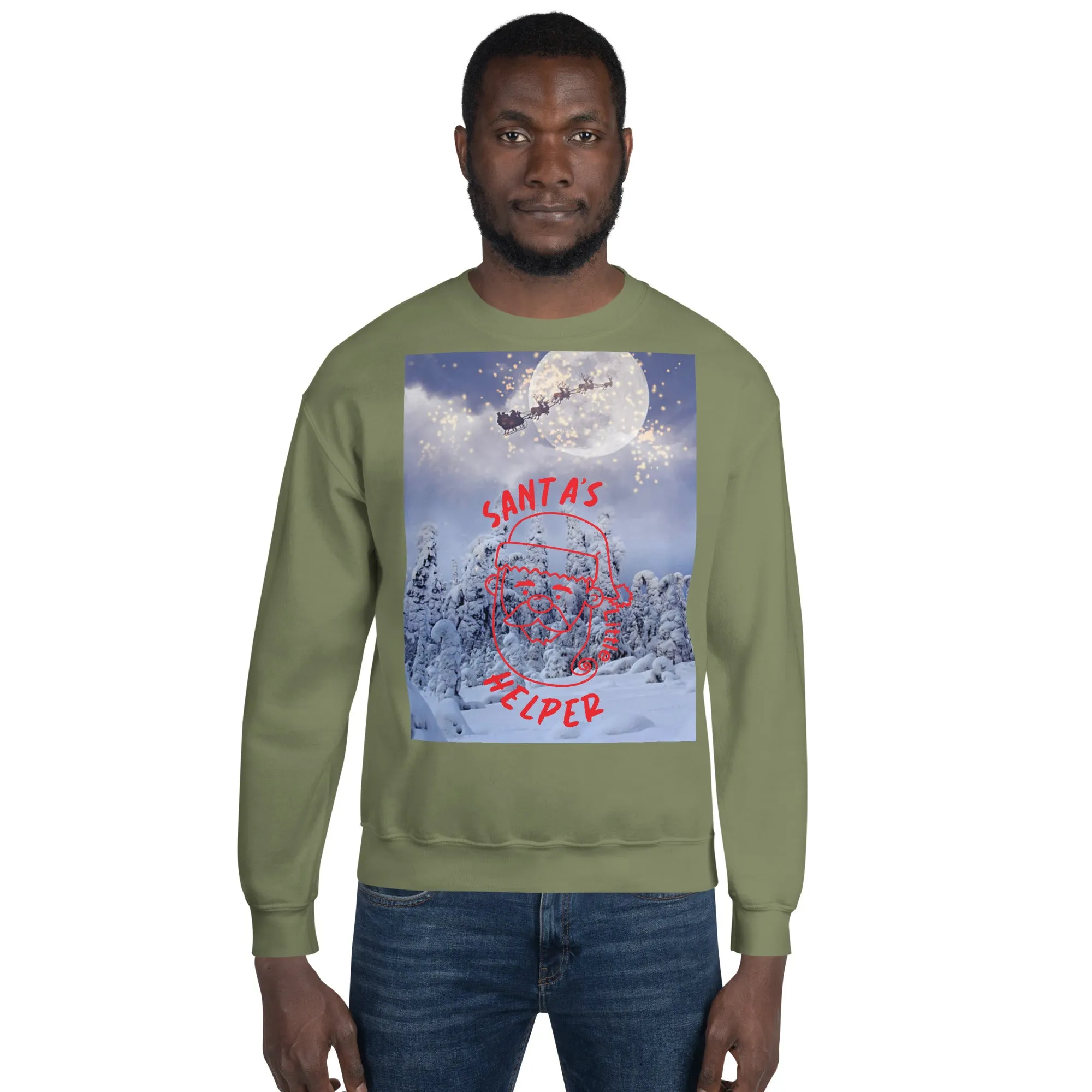 Santa's Little Helper Christmas Sweatshirt (Glamourange Christmas Sweatshirt Men)