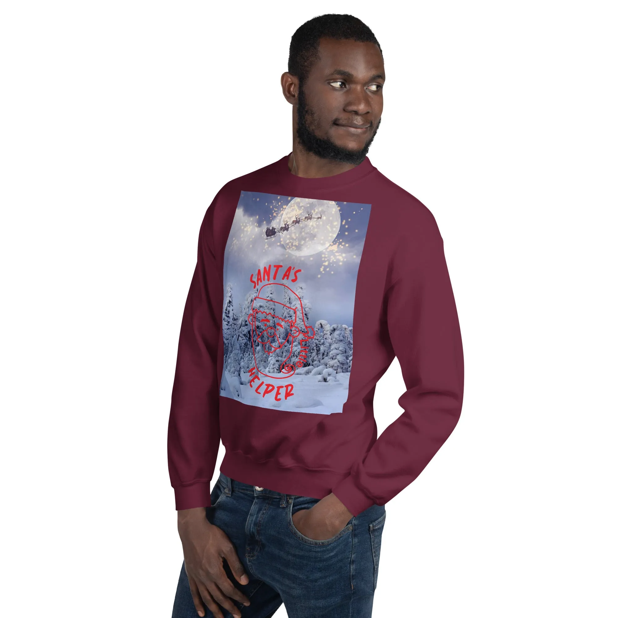 Santa's Little Helper Christmas Sweatshirt (Glamourange Christmas Sweatshirt Men)