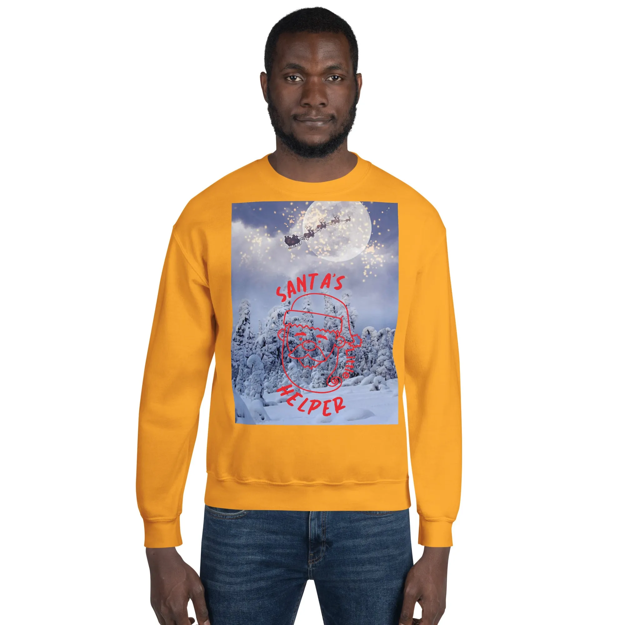Santa's Little Helper Christmas Sweatshirt (Glamourange Christmas Sweatshirt Men)