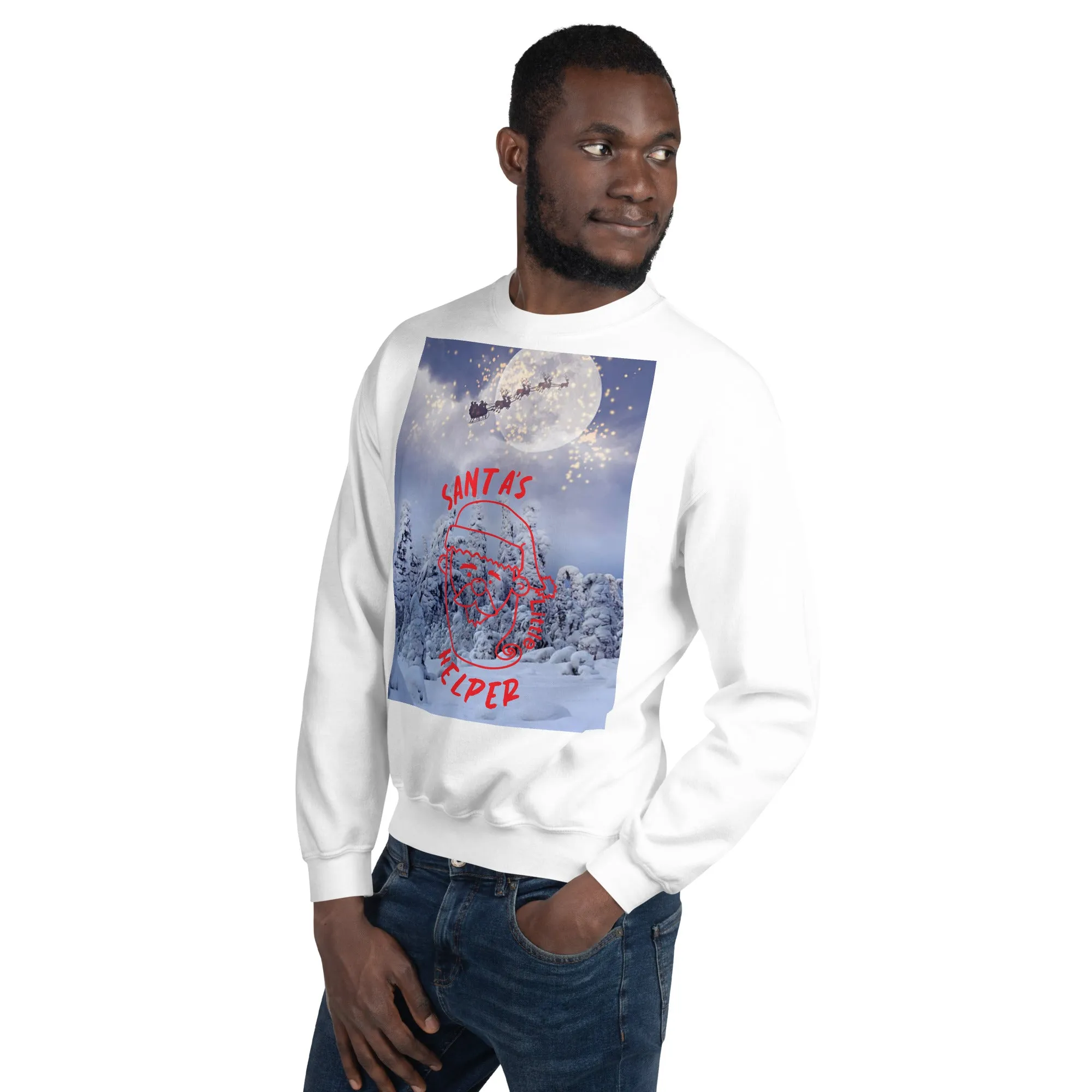 Santa's Little Helper Christmas Sweatshirt (Glamourange Christmas Sweatshirt Men)