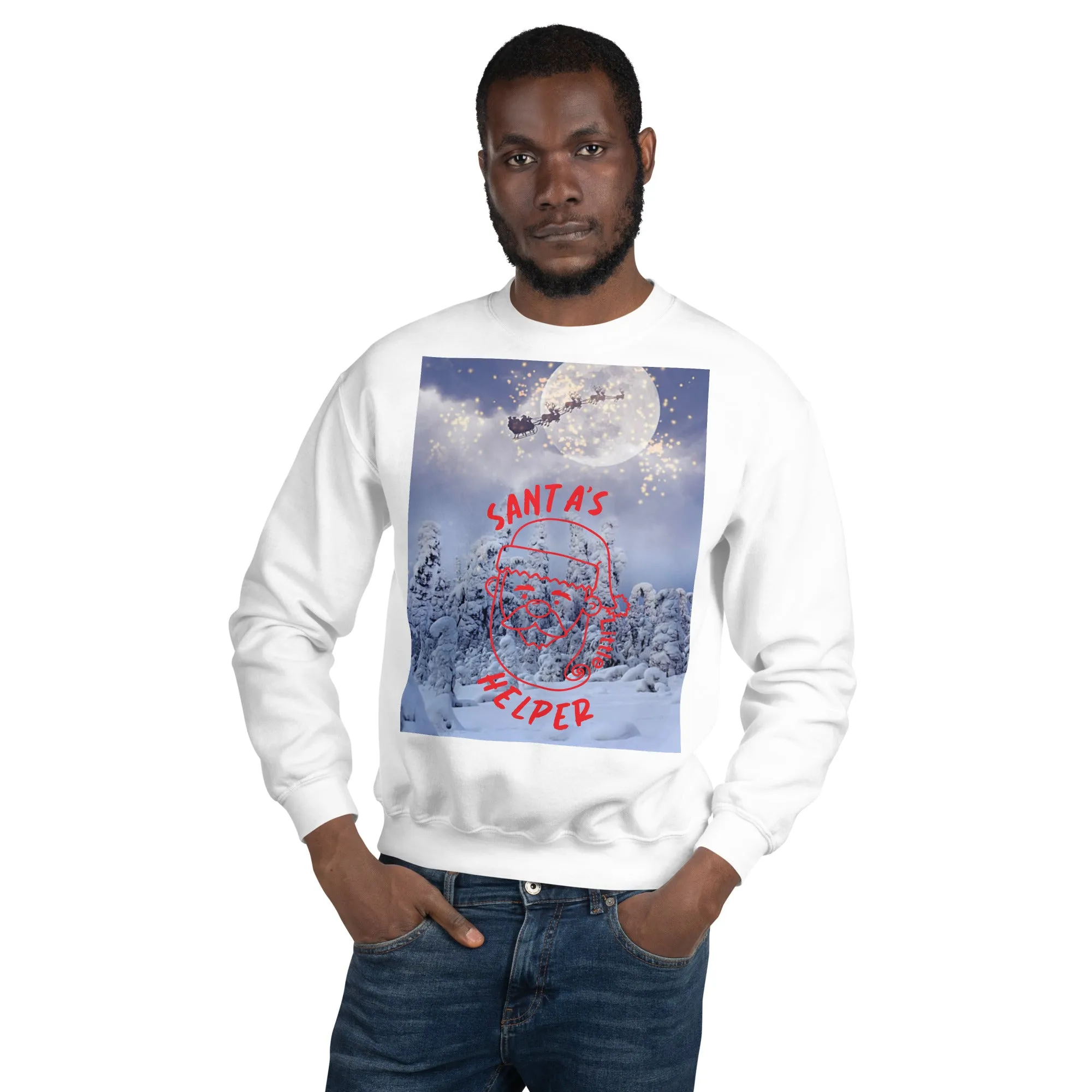 Santa's Little Helper Christmas Sweatshirt (Glamourange Christmas Sweatshirt Men)