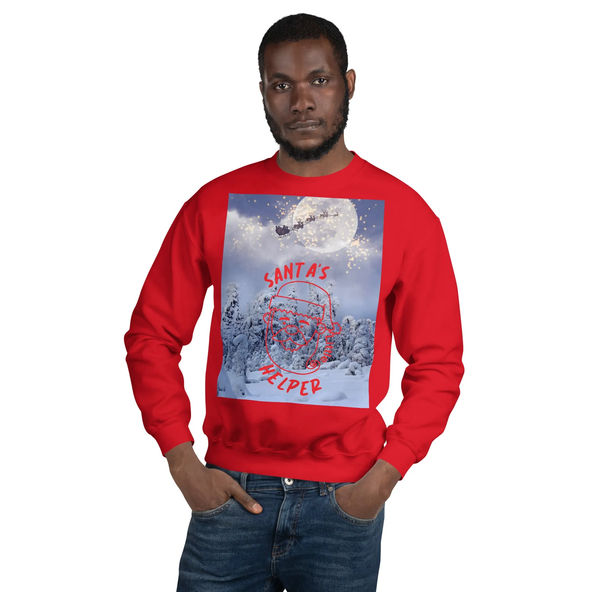 Santa's Little Helper Christmas Sweatshirt (Glamourange Christmas Sweatshirt Men)