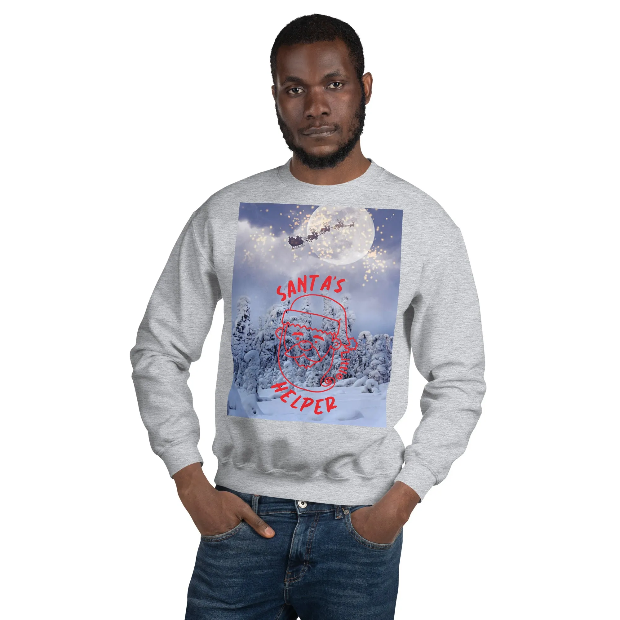 Santa's Little Helper Christmas Sweatshirt (Glamourange Christmas Sweatshirt Men)