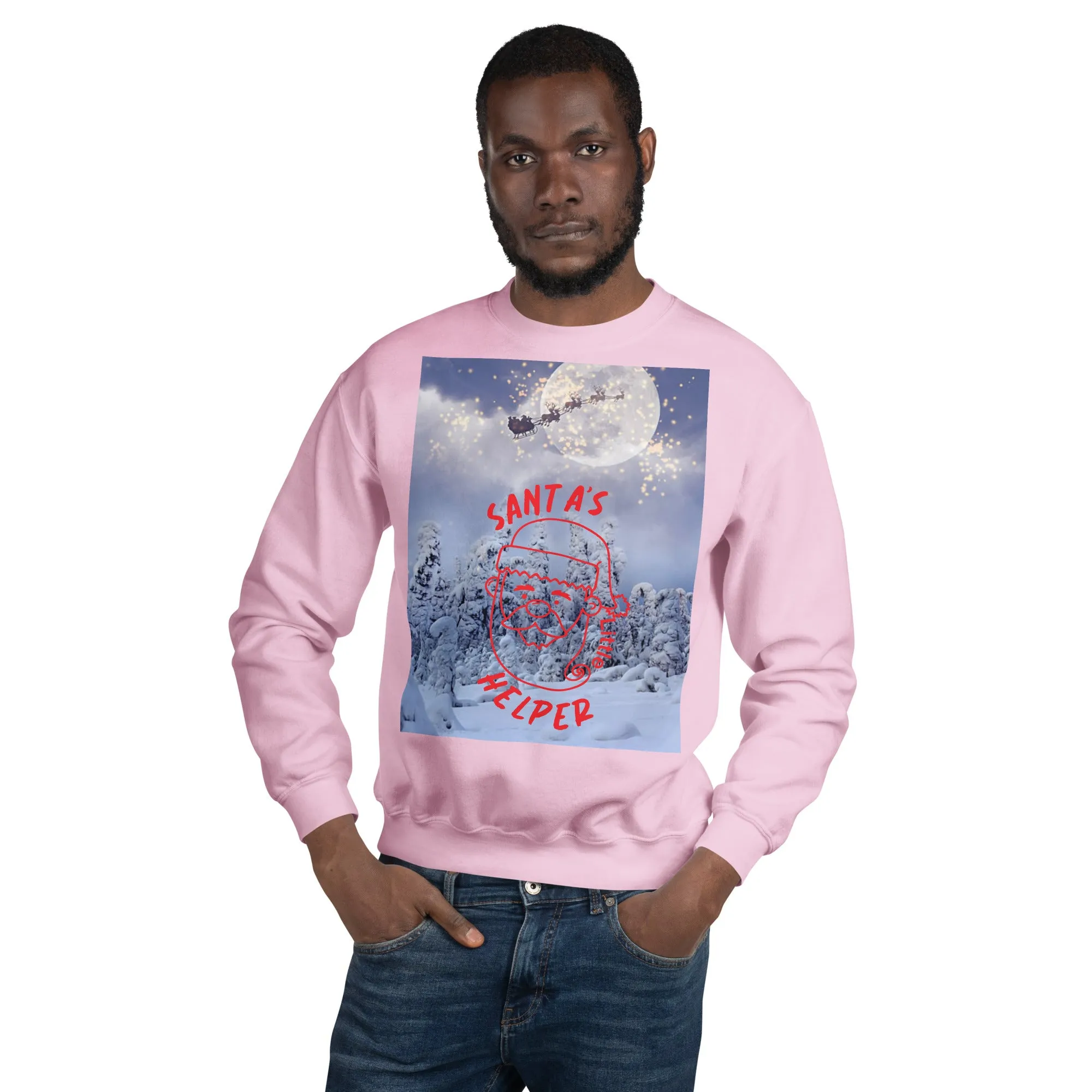 Santa's Little Helper Christmas Sweatshirt (Glamourange Christmas Sweatshirt Men)