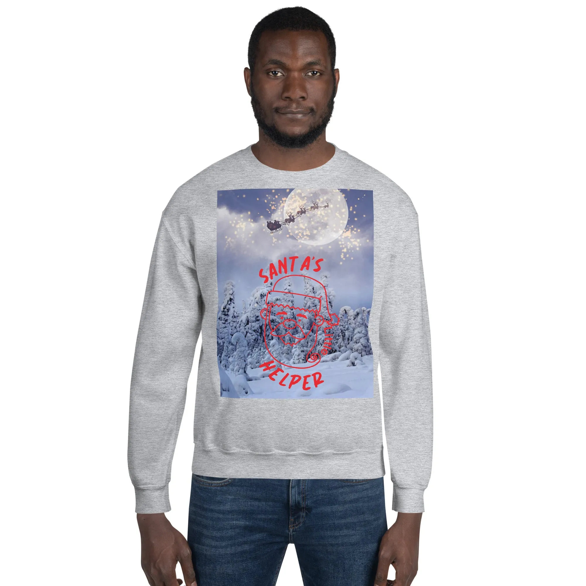Santa's Little Helper Christmas Sweatshirt (Glamourange Christmas Sweatshirt Men)