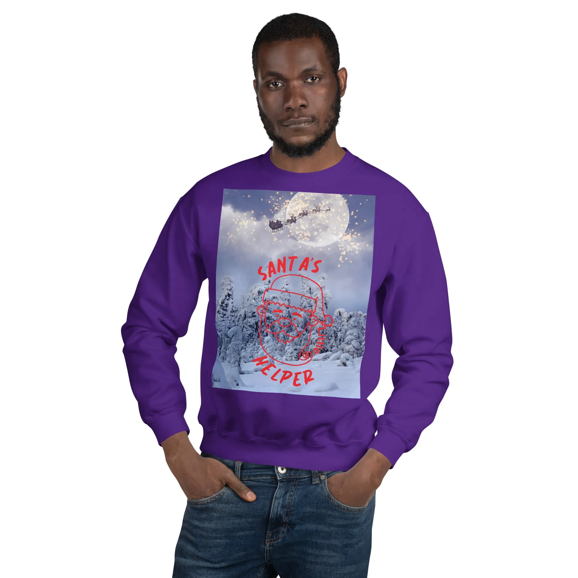 Santa's Little Helper Christmas Sweatshirt (Glamourange Christmas Sweatshirt Men)