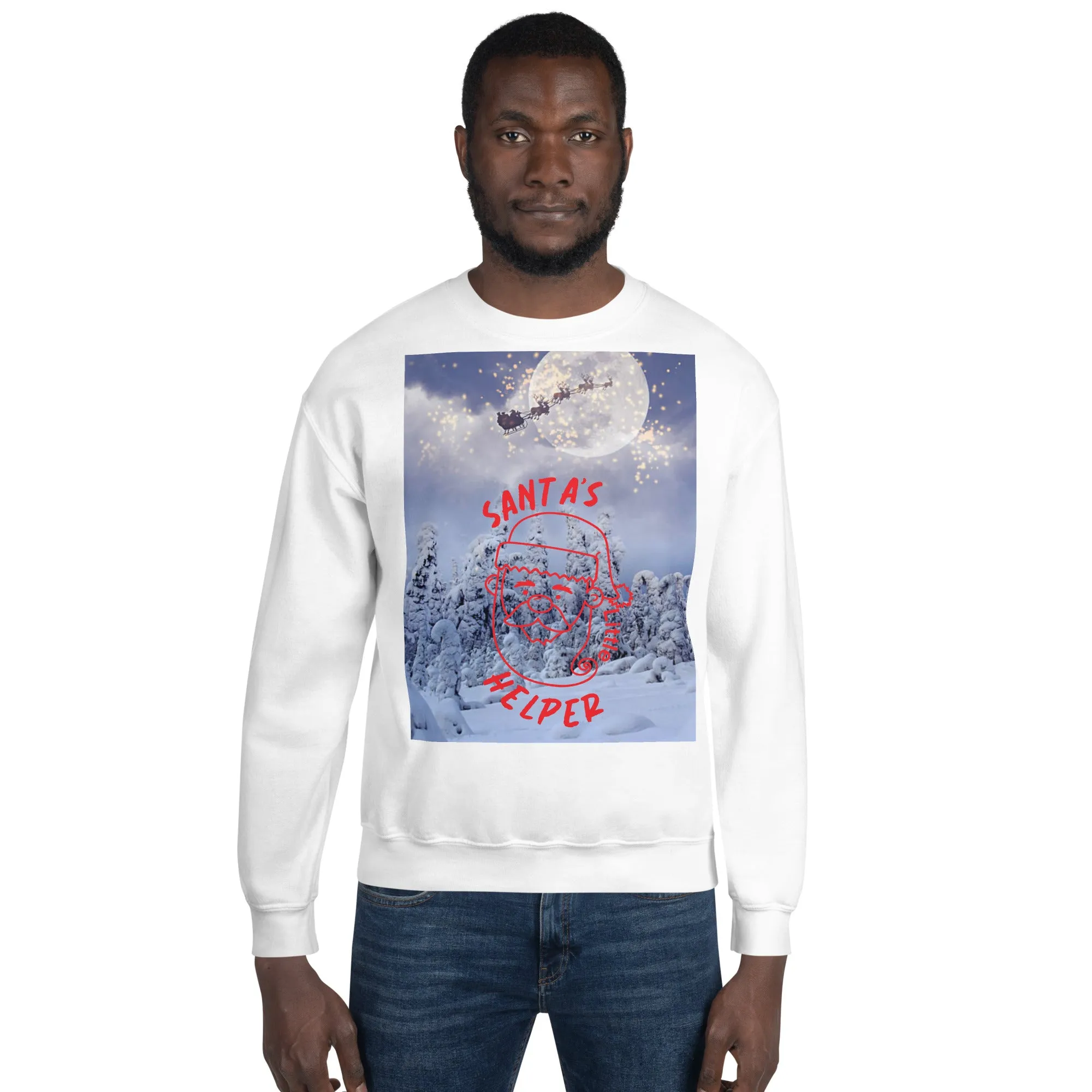 Santa's Little Helper Christmas Sweatshirt (Glamourange Christmas Sweatshirt Men)