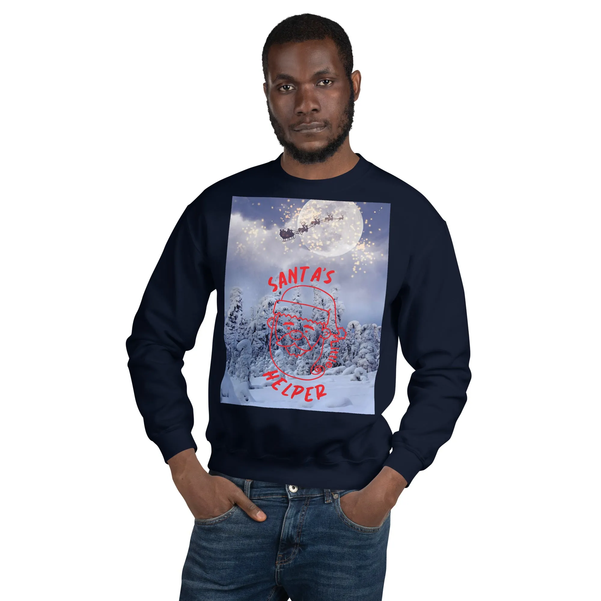 Santa's Little Helper Christmas Sweatshirt (Glamourange Christmas Sweatshirt Men)