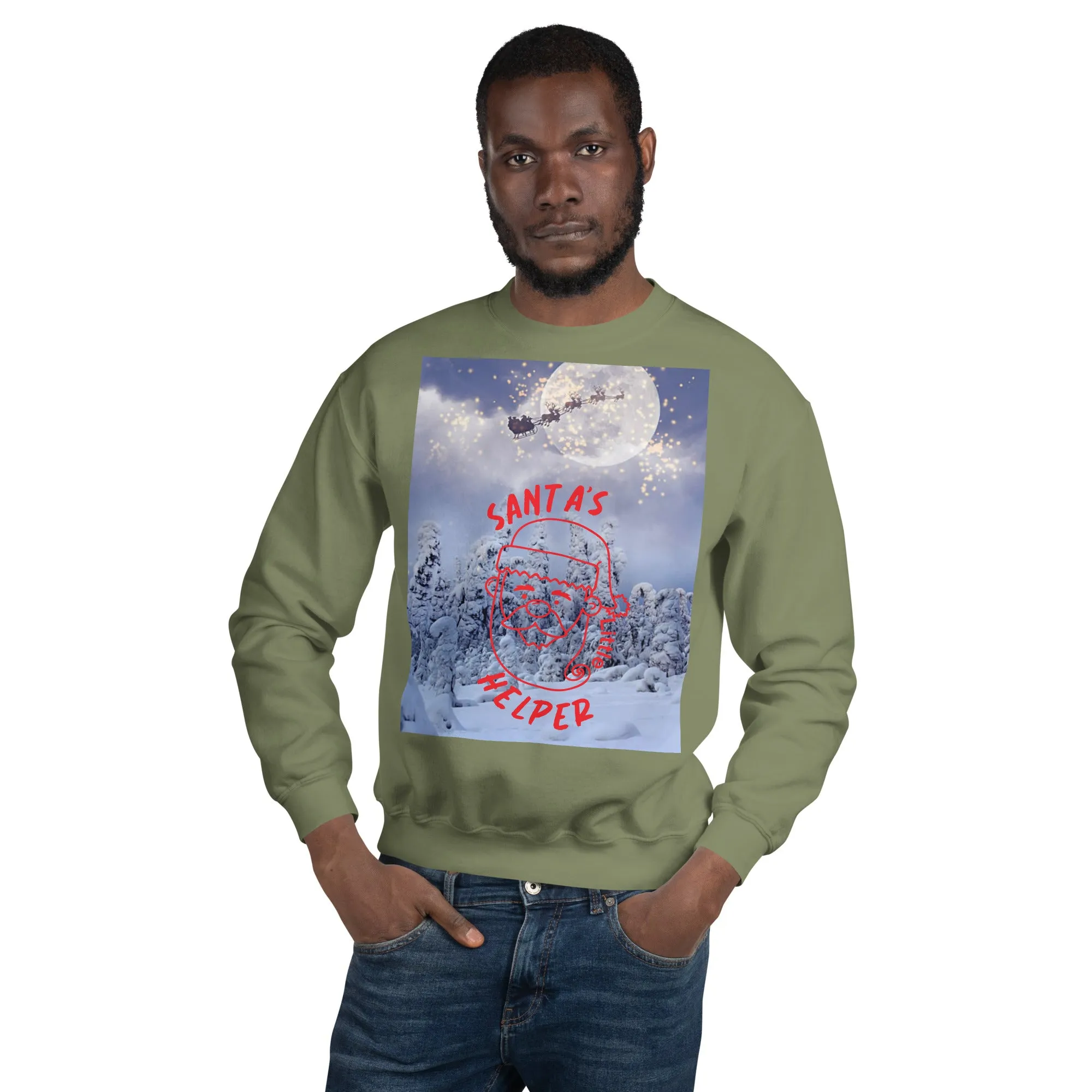 Santa's Little Helper Christmas Sweatshirt (Glamourange Christmas Sweatshirt Men)