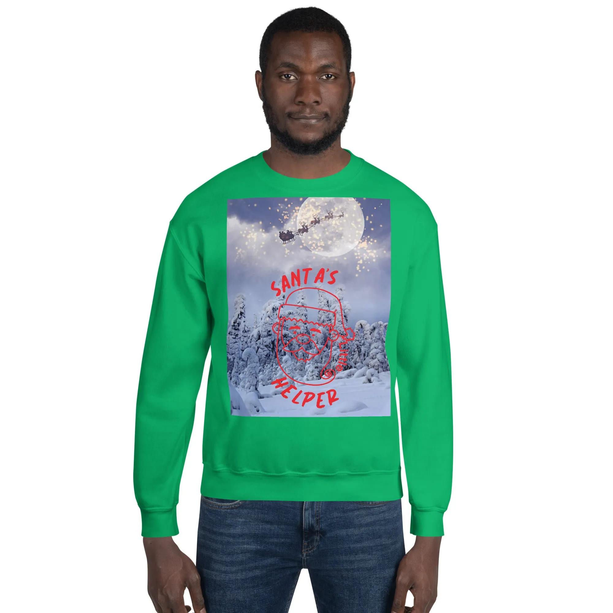 Santa's Little Helper Christmas Sweatshirt (Glamourange Christmas Sweatshirt Men)
