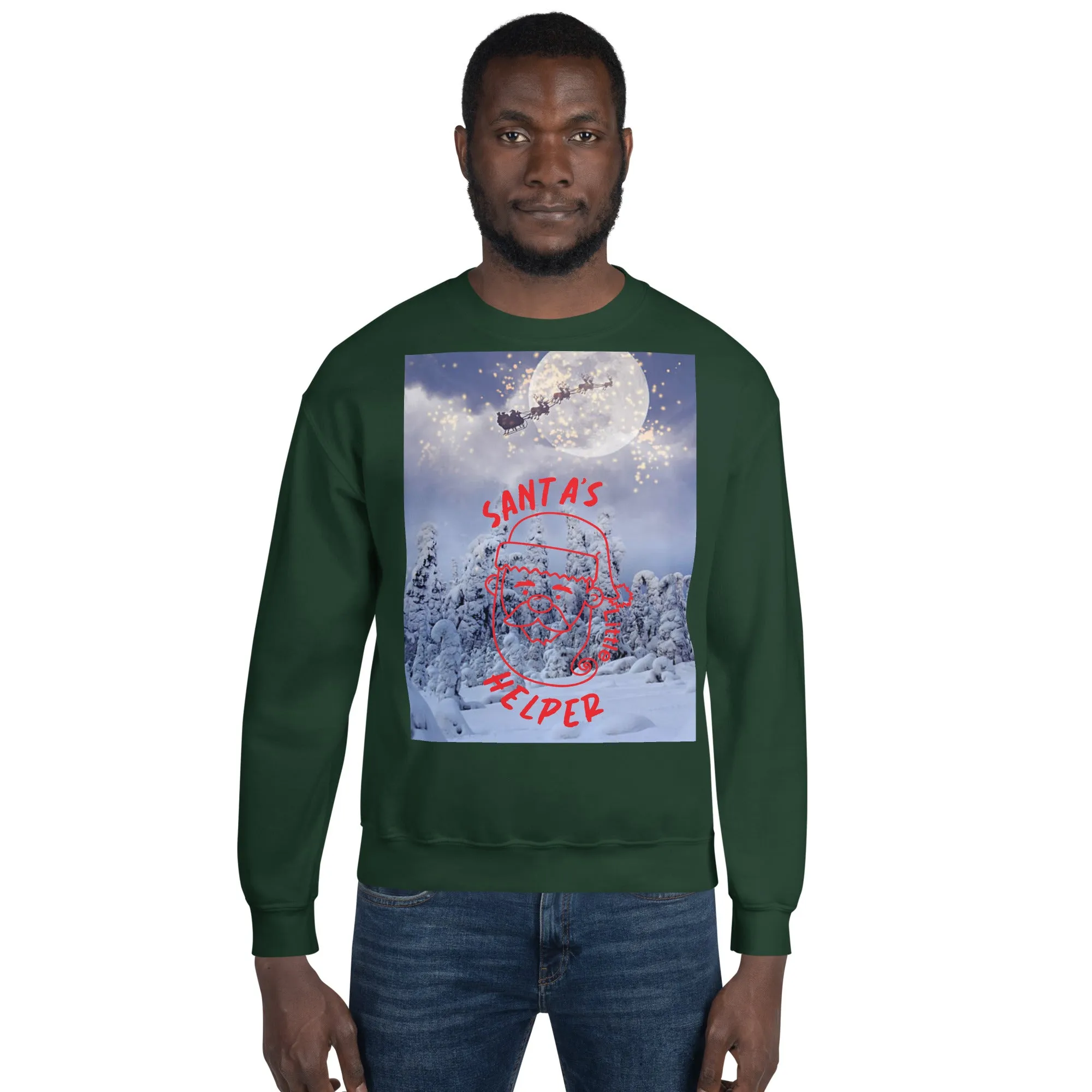 Santa's Little Helper Christmas Sweatshirt (Glamourange Christmas Sweatshirt Men)