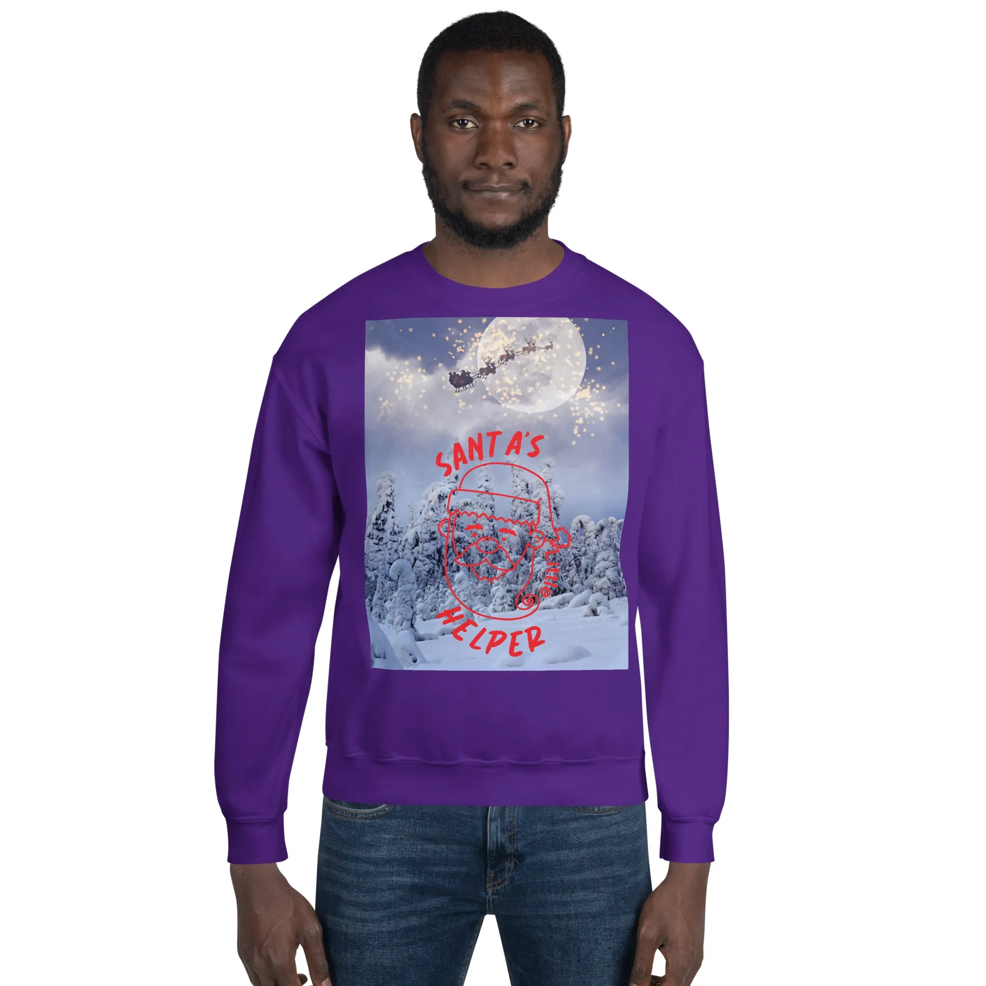 Santa's Little Helper Christmas Sweatshirt (Glamourange Christmas Sweatshirt Men)
