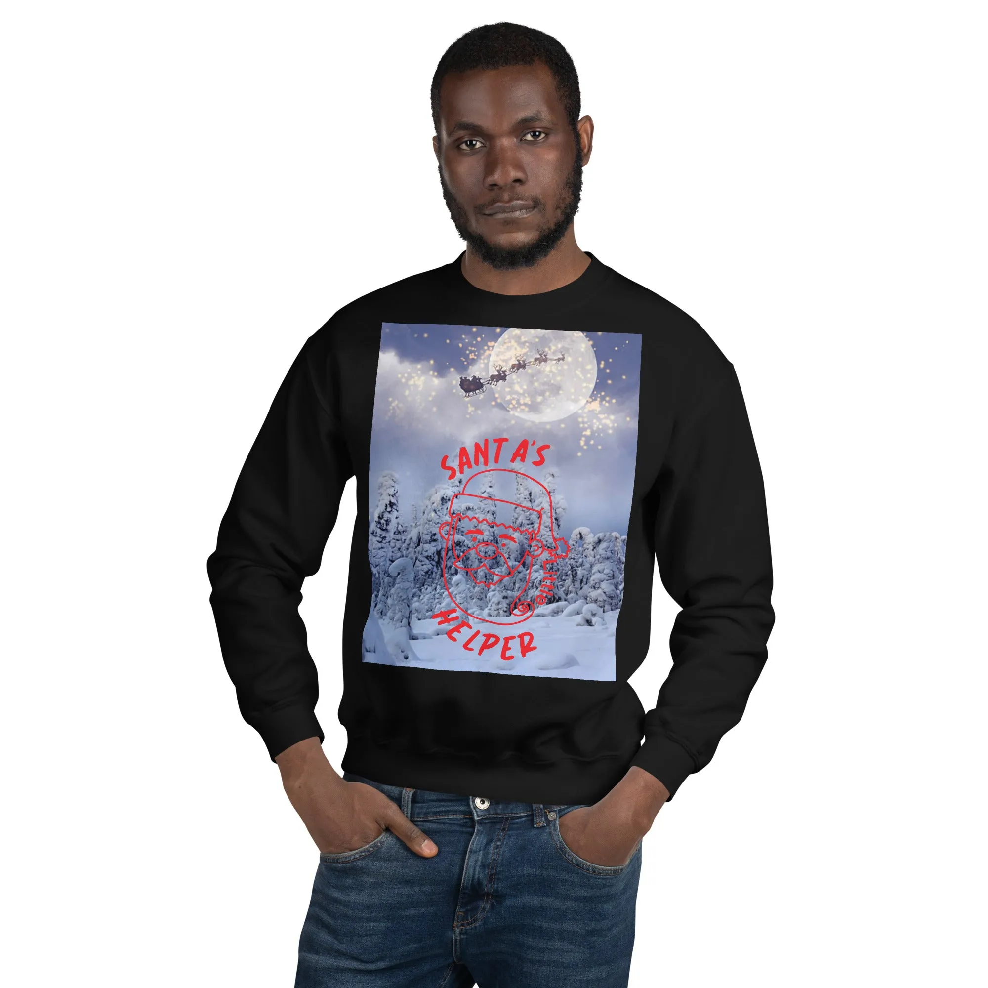 Santa's Little Helper Christmas Sweatshirt (Glamourange Christmas Sweatshirt Men)