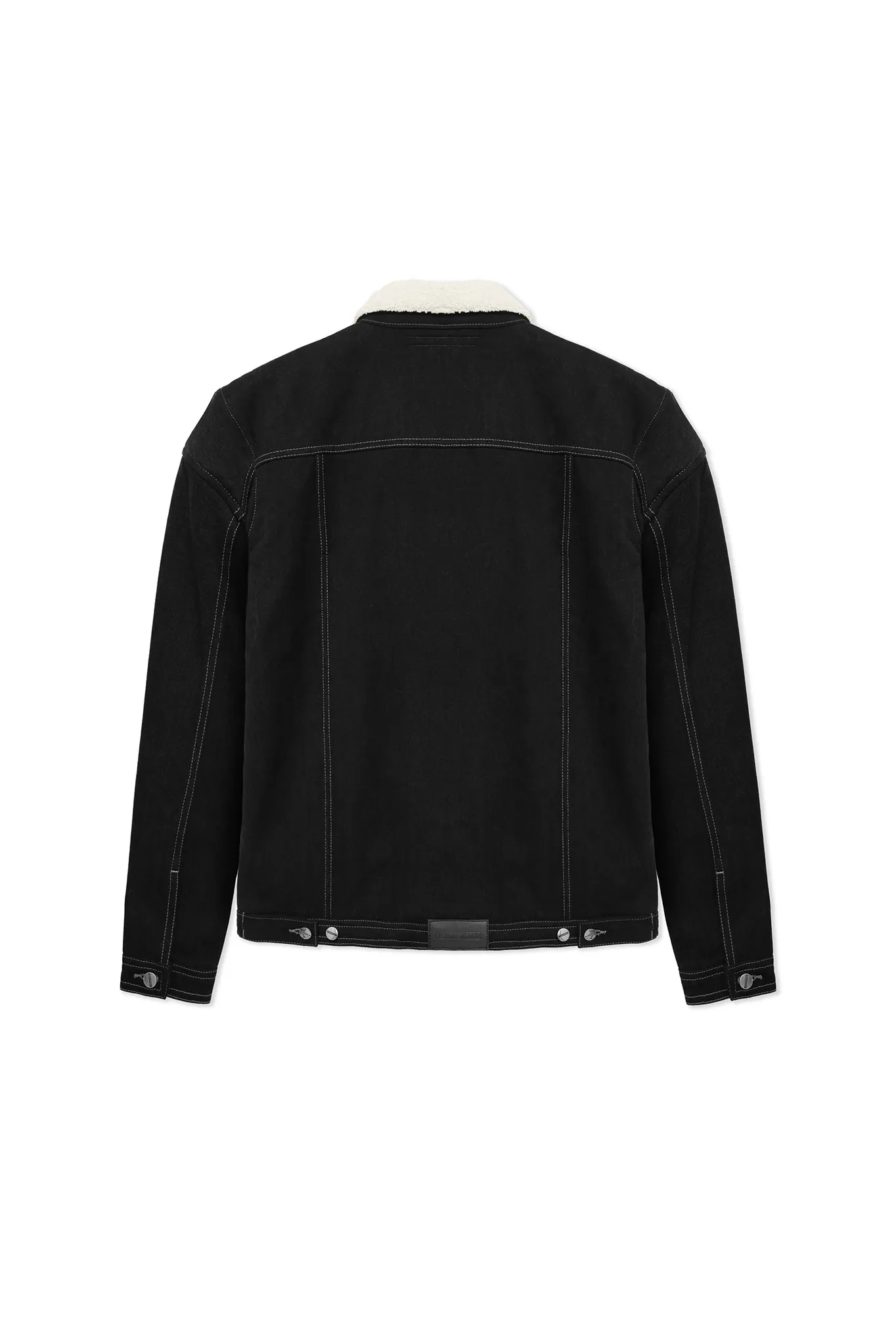 SHERPA DENIM JACKET - BLACK
