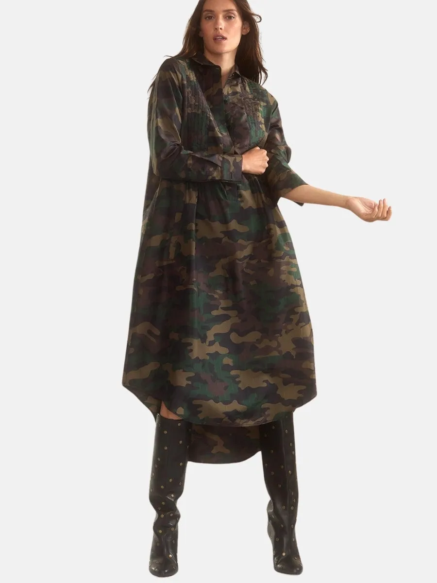 Silk Taffeta Shirt Dress