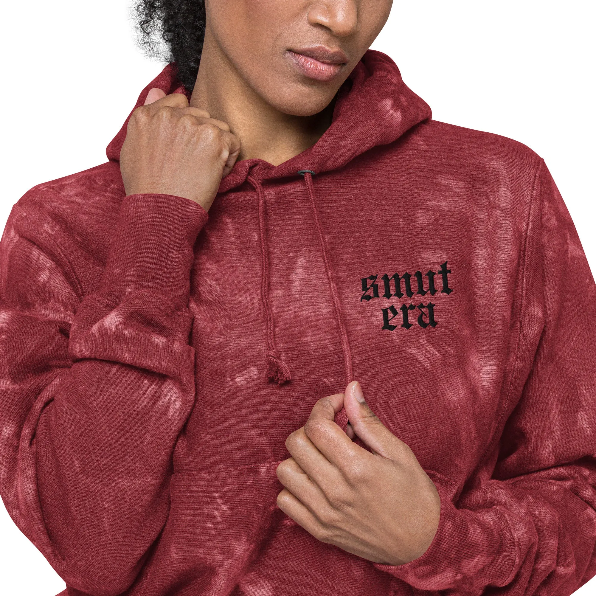 smut era embroidered tie-dye hoodie