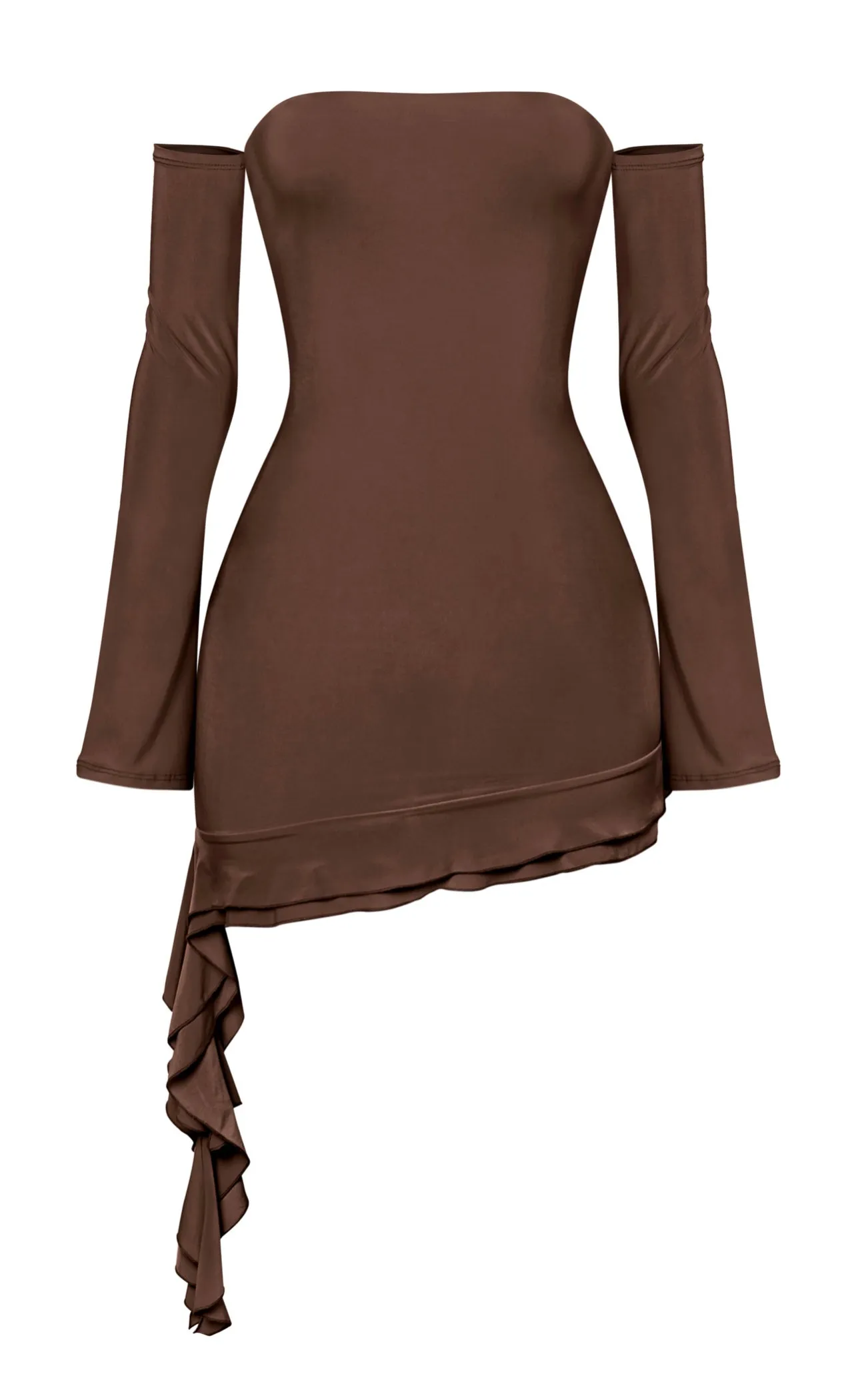 Stacy Strapless Long Sleeve Ruched Mini Dress