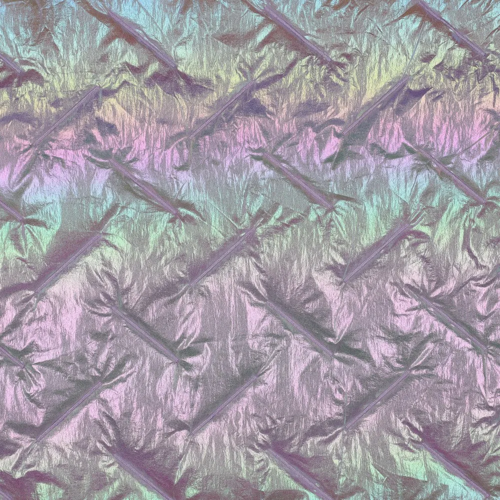 Stepped Foil Fabric - Shimmer Lines - Lilac