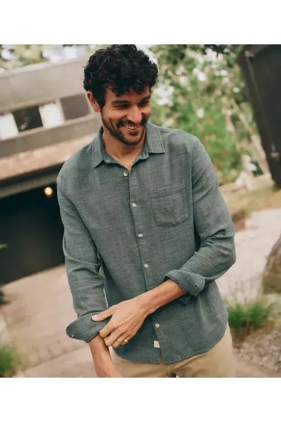 Stretch Selvage Long Sleeve Shirt - Mallard Green Stripe