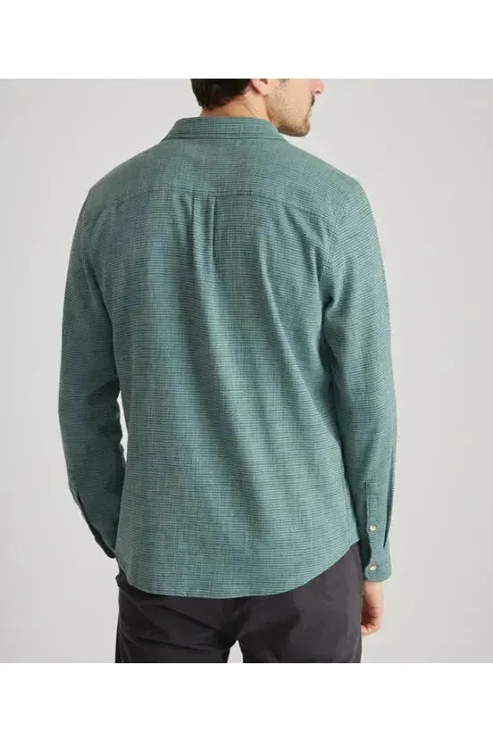 Stretch Selvage Long Sleeve Shirt - Mallard Green Stripe