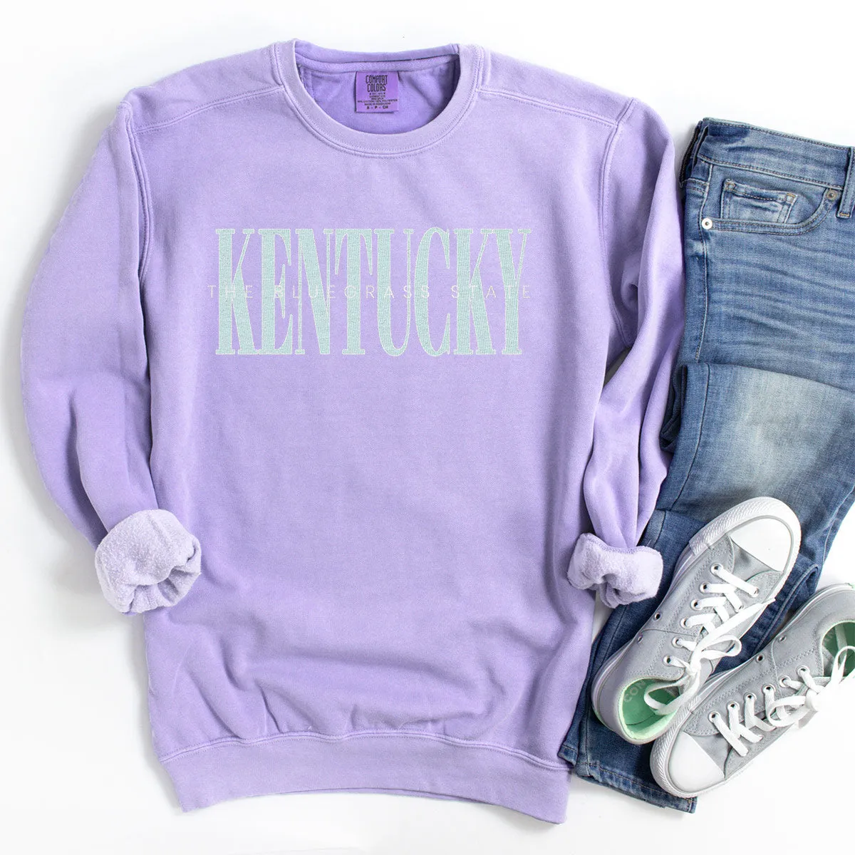 The Bluegrass State 90's Pastel Crewneck Sweatshirt (Orchid)