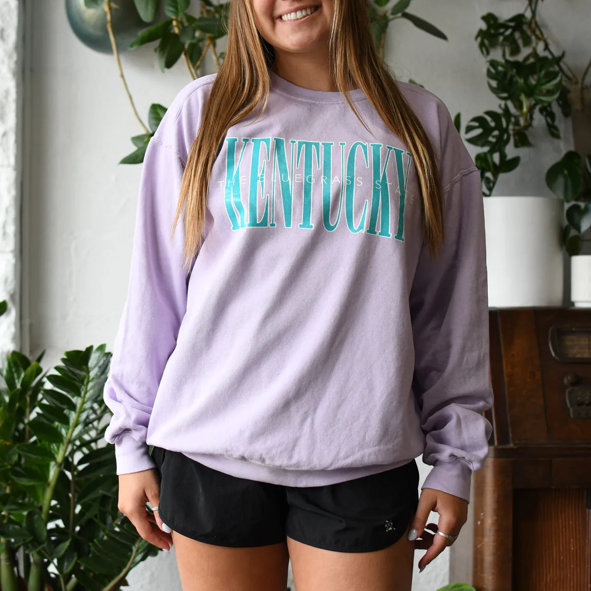 The Bluegrass State 90's Pastel Crewneck Sweatshirt (Orchid)