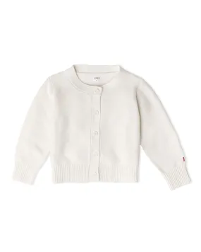 The Organic Garter Stitch Cardigan [Cream]