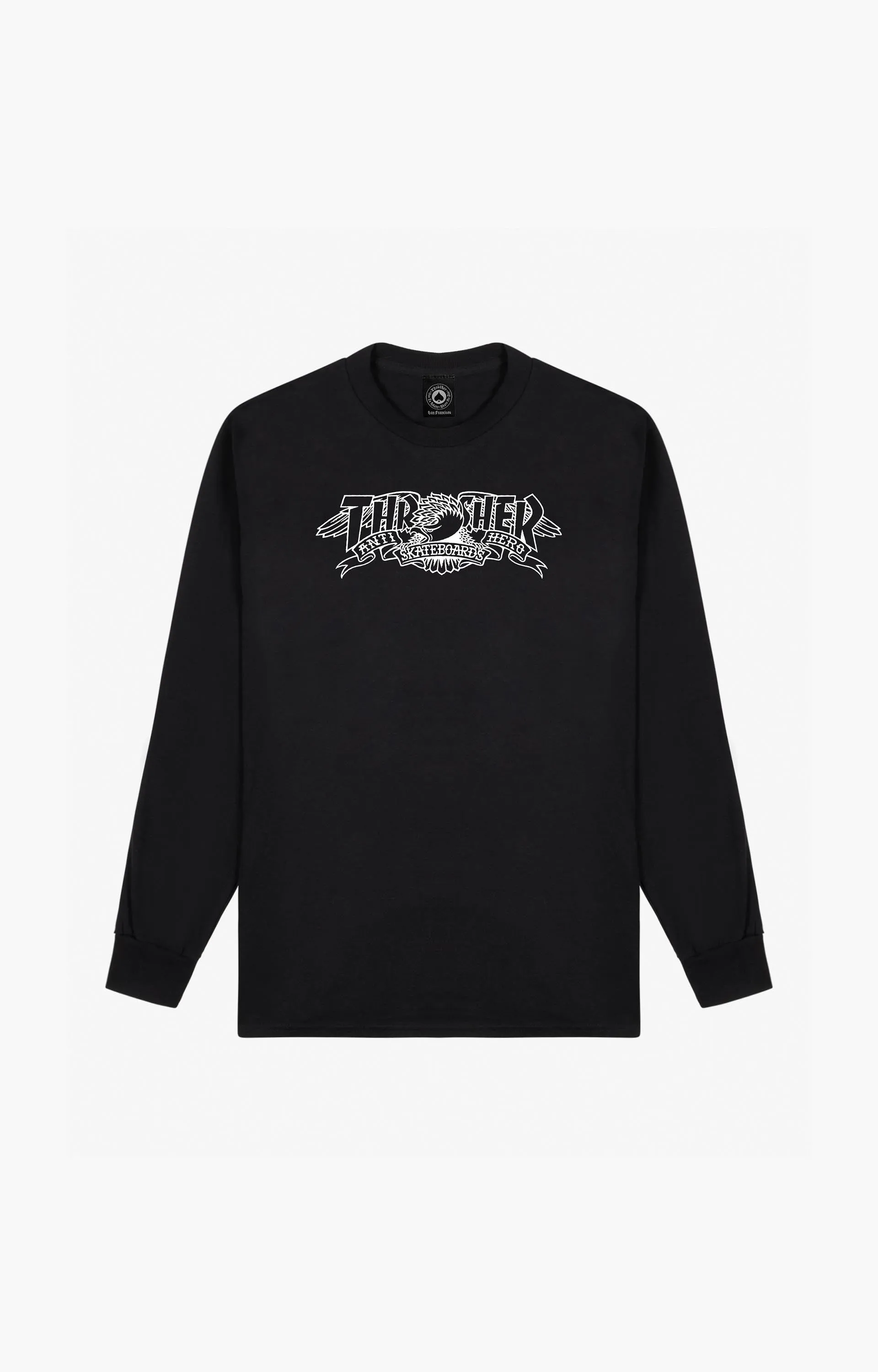 Thrasher x Anti Hero Banner Longsleeve T-Shirt, Black
