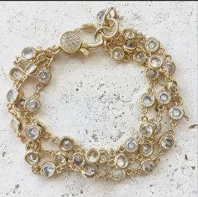 Triple Layered Crystal Bracelet