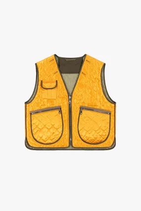 Utility Quilt Vest - Clementine / Pale Sage