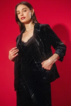VELVET RHINESTONE BLAZER