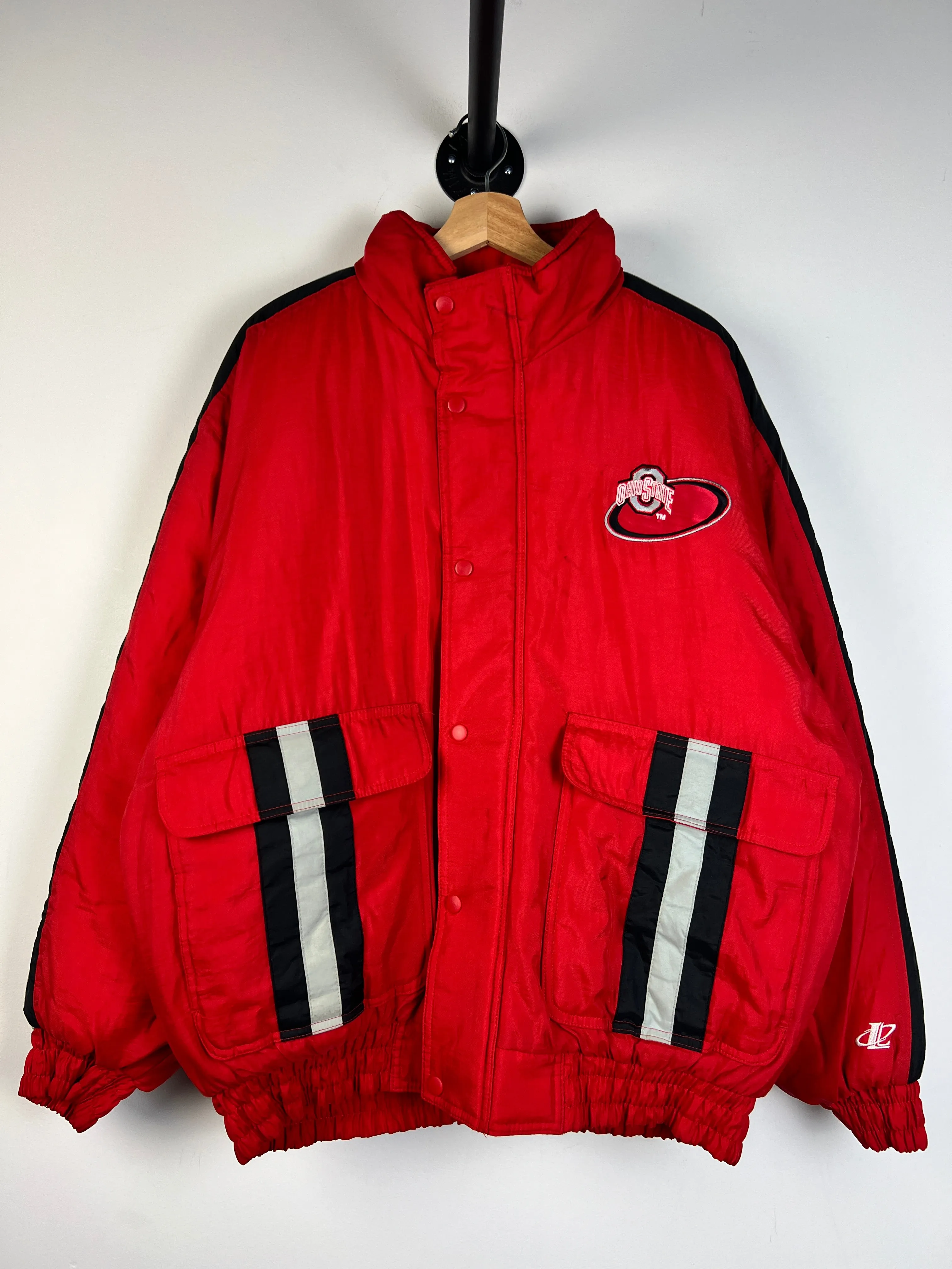 Vintage 90's Logo Athletic Ohio State Insulated Red Jacket