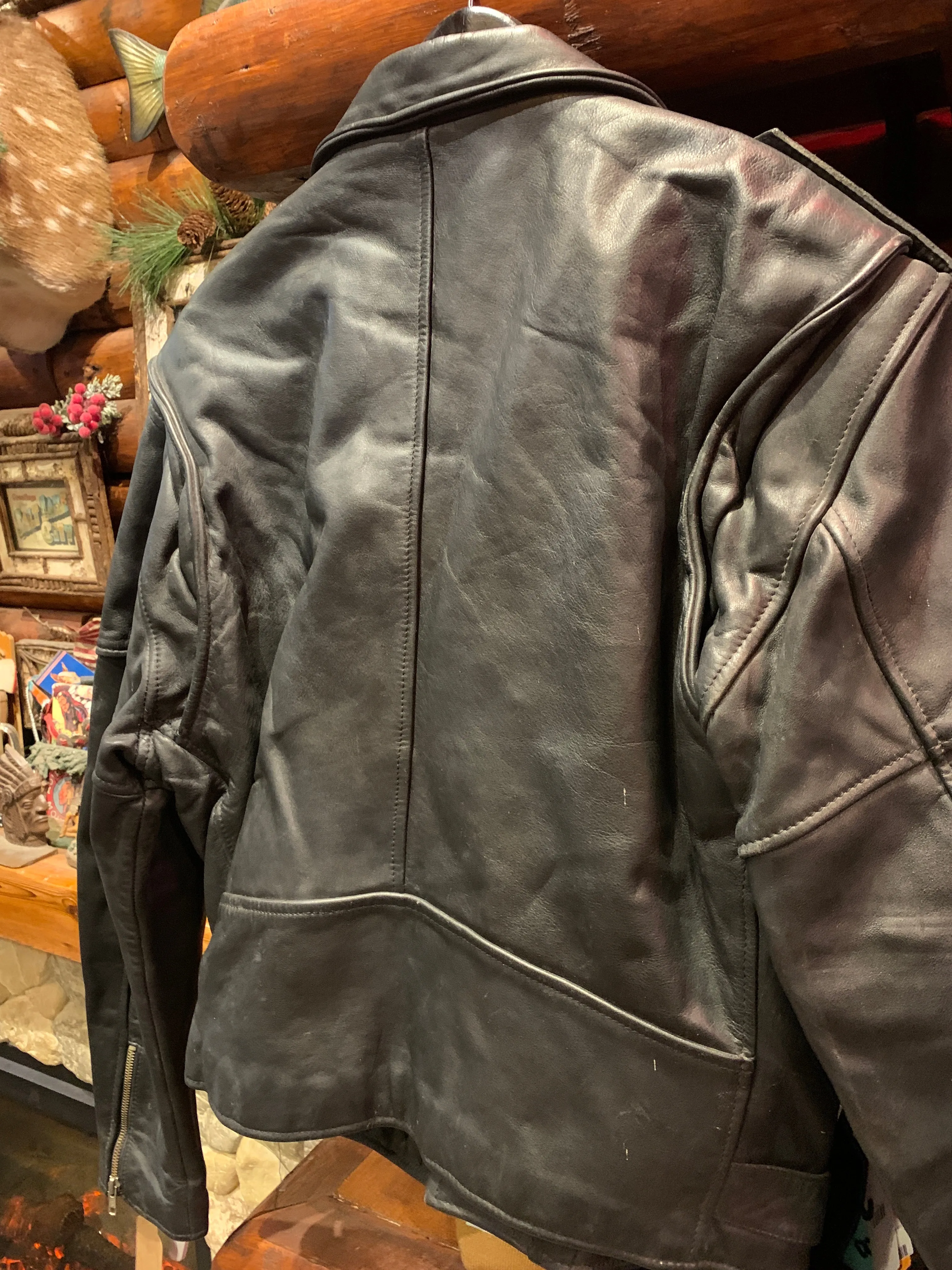 Vintage Heavyweight German Biker Jacket, XL