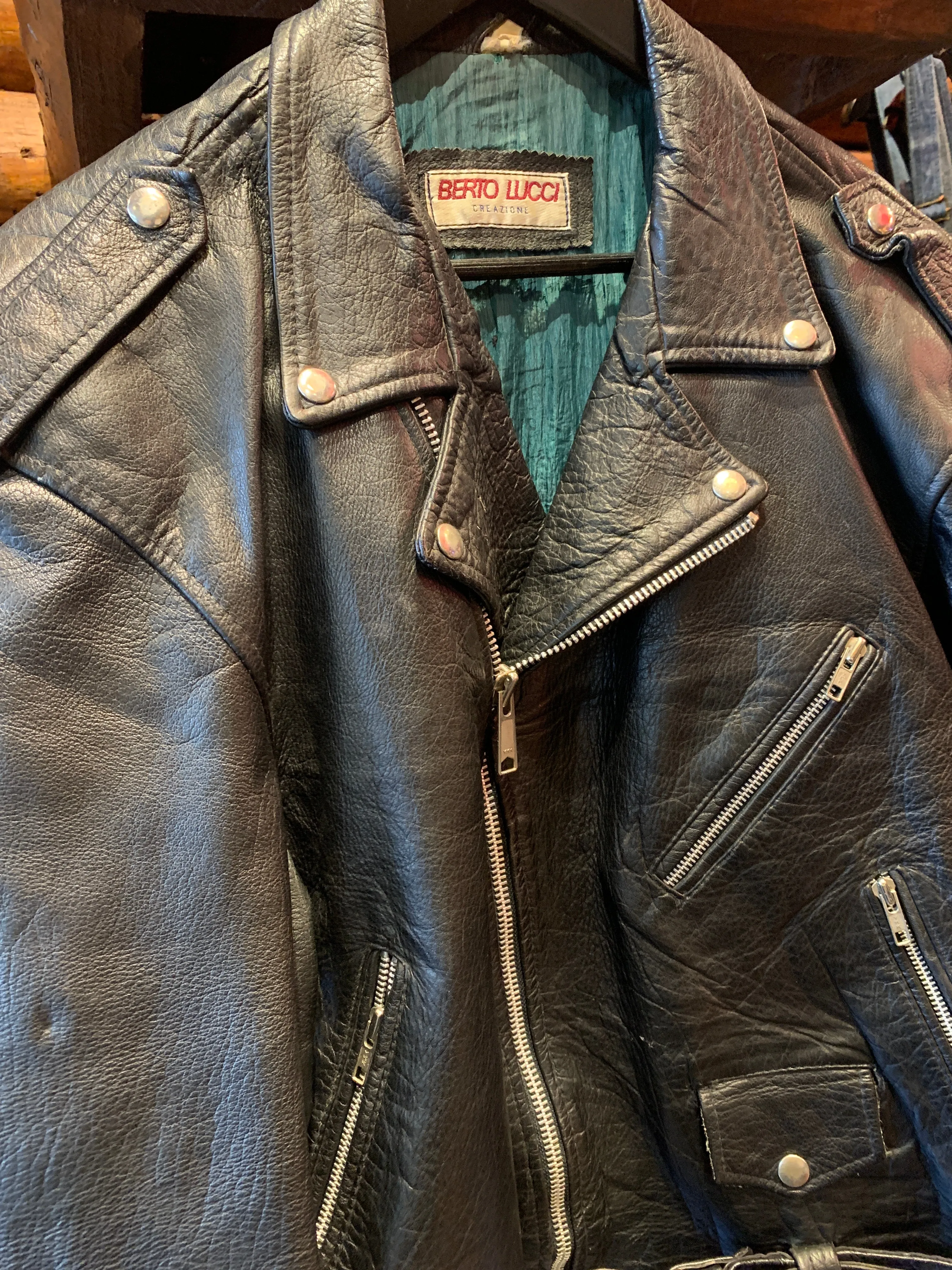 Vintage Italian Biker Jacket Berto Lucci, S-M