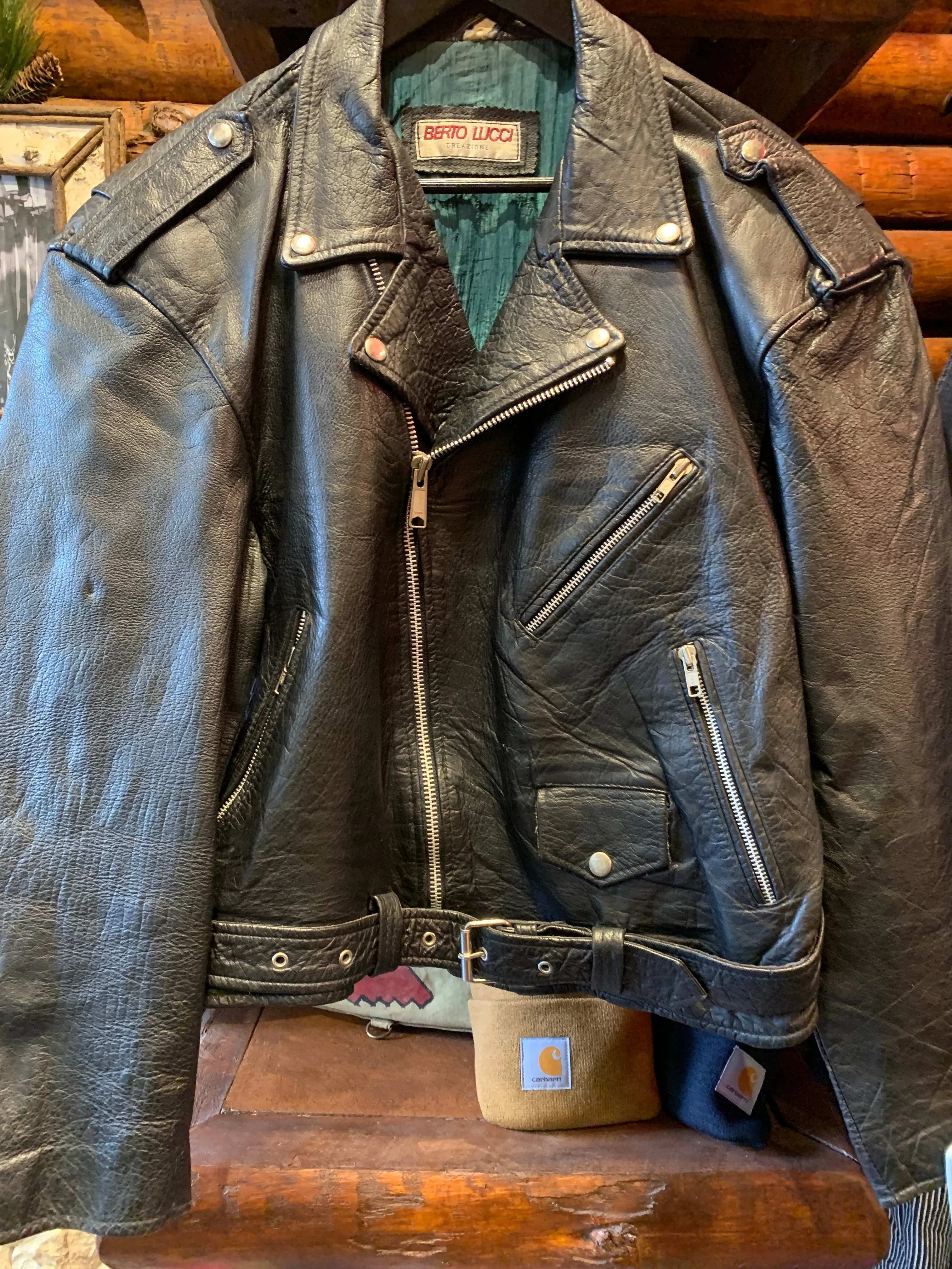 Vintage Italian Biker Jacket Berto Lucci, S-M