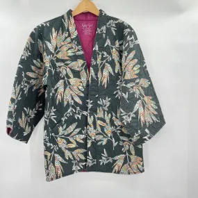 women Kyla Seo NWT Jovie Print Jasper Palm Dark Green Jacket L