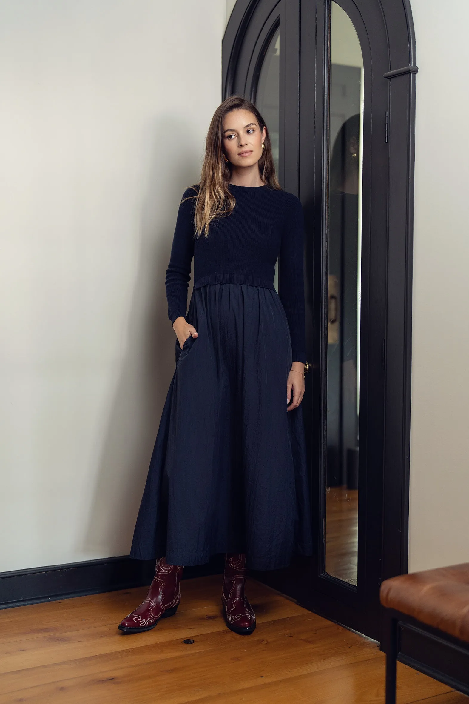 Women's Knit Maxi Dress LS