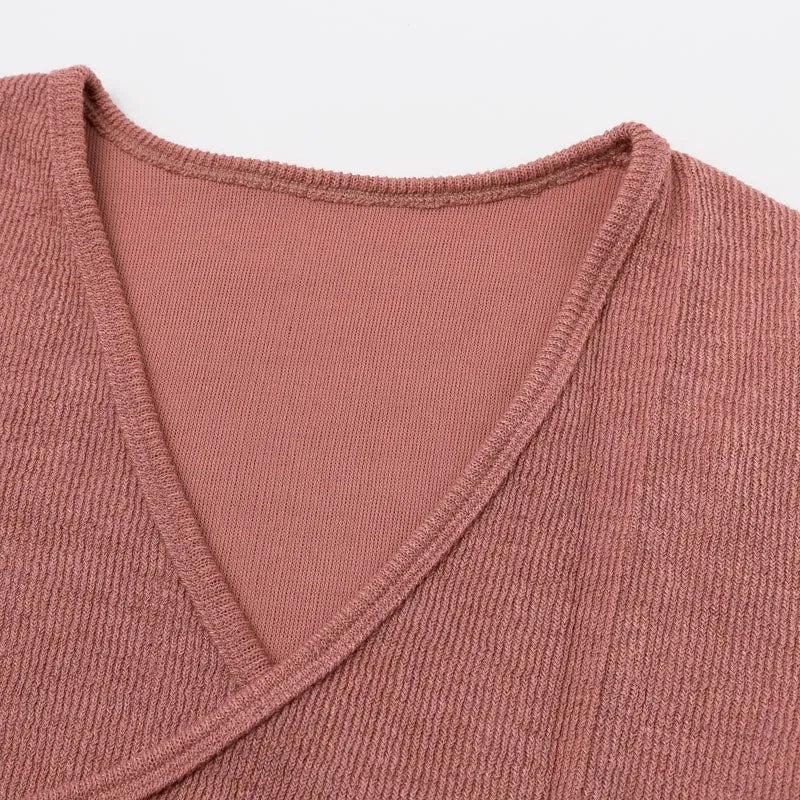 Women's Spring/Autumn Casual Knitted Sweater V-Neck Dress