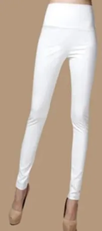 Women's Thin Faux Leather Skinny Stretch Pants