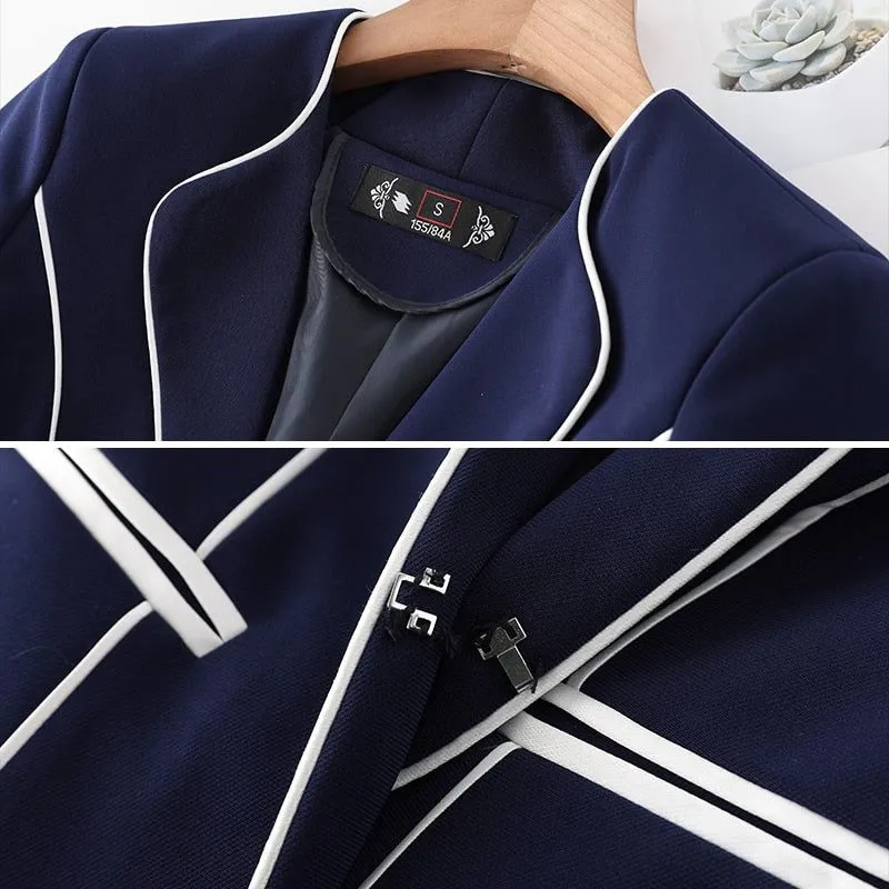 Women's Two Color Blazer Hidden Closure Full Sleeve Jacket