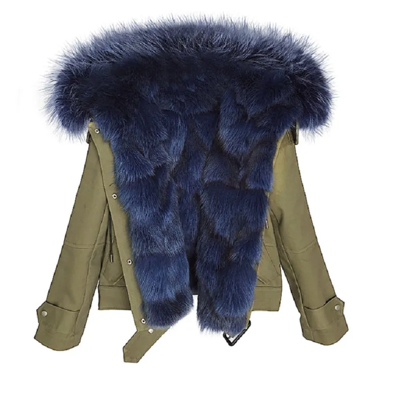 Women's Winter Casual Warm Parka With Fox Fur